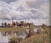 Camille Pissarro Metaponto Schwarz Schwarz suburbs River Germany oil painting artist